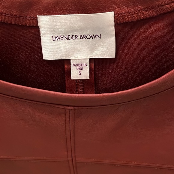 Lavender Brown faux leather dress - Picture 5 of 6